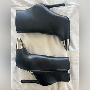 Bellini stiletto boots with chrome toe detail